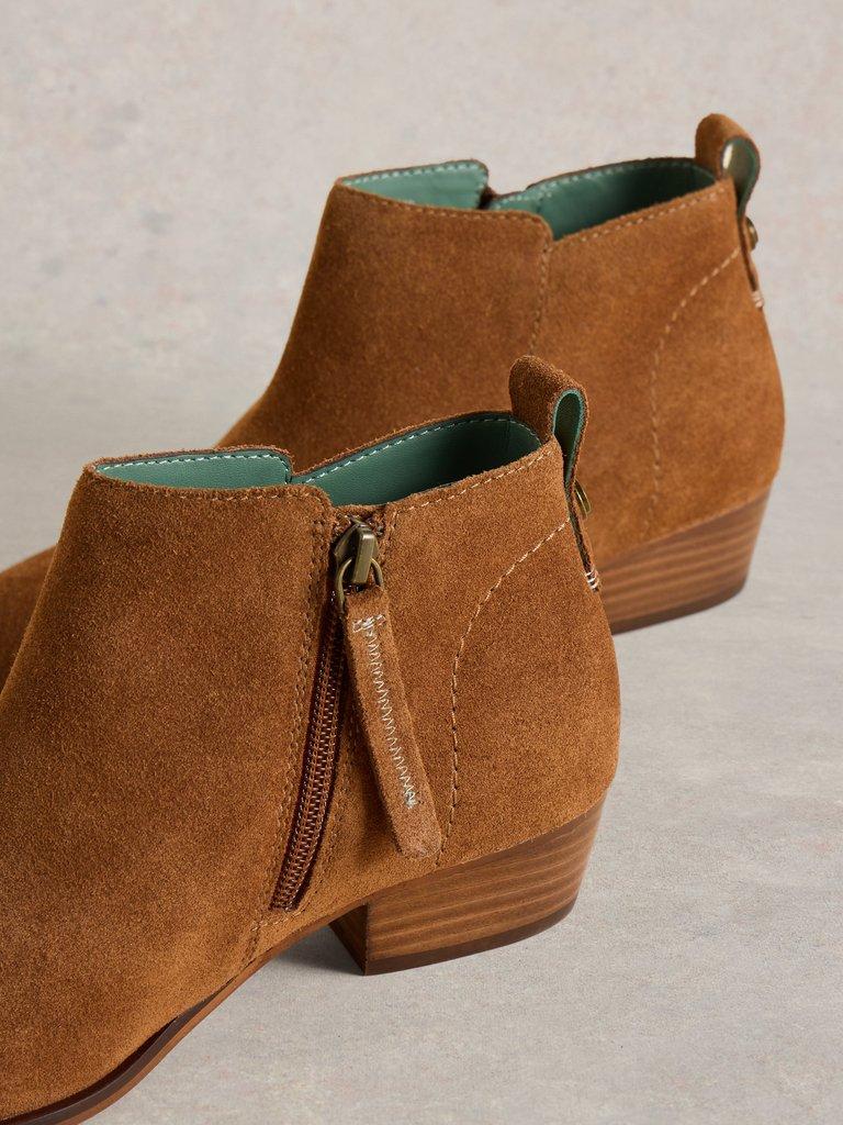 Willow Suede Ankle Boot in MID TAN - FLAT DETAIL