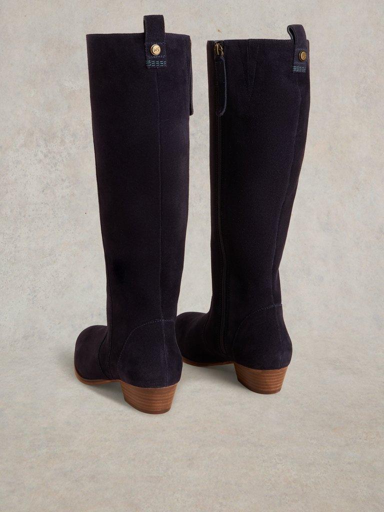 Willow Suede Knee High in DARK NAVY - FLAT BACK