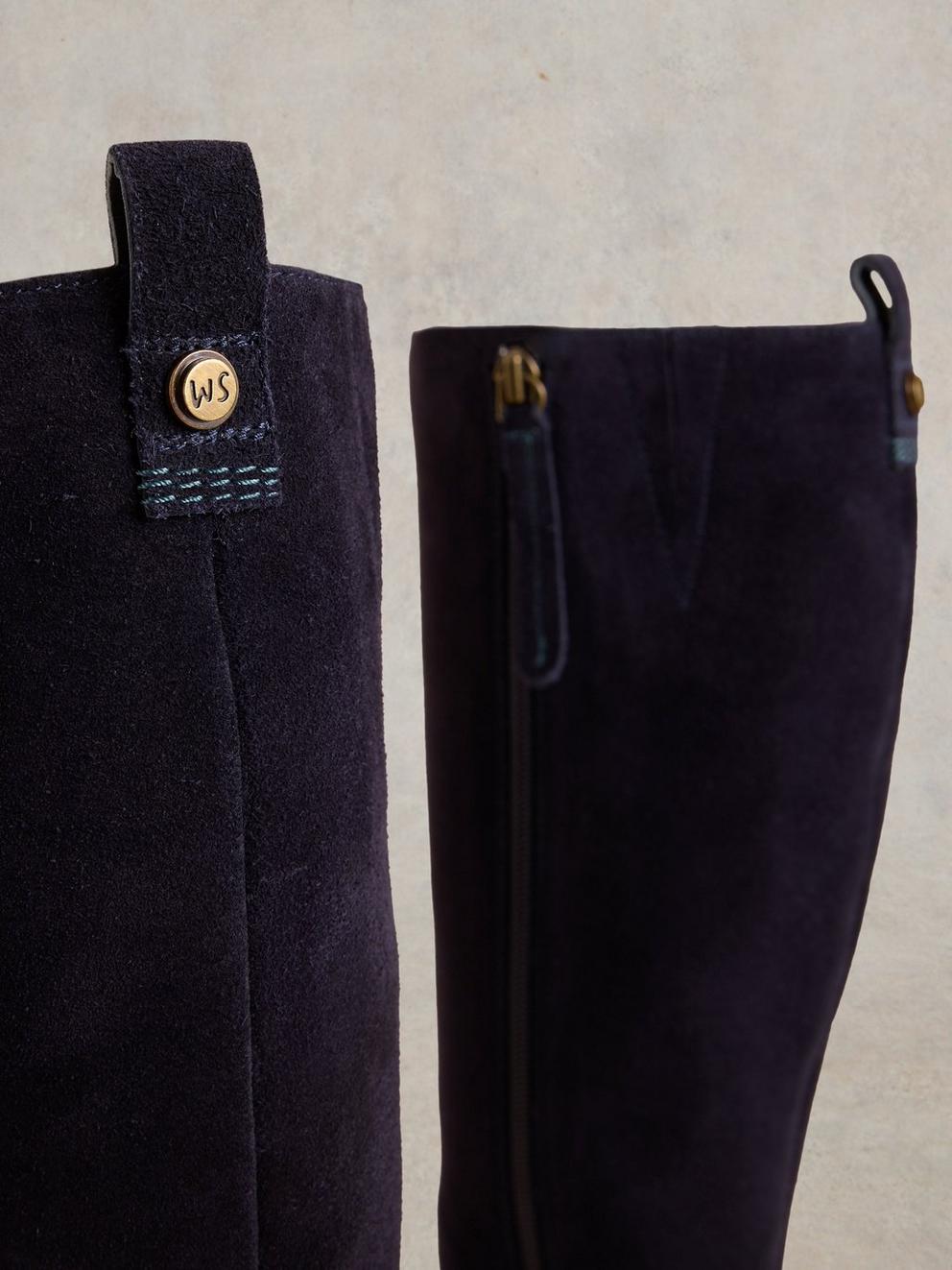 Willow Suede Knee High in DARK NAVY - FLAT DETAIL