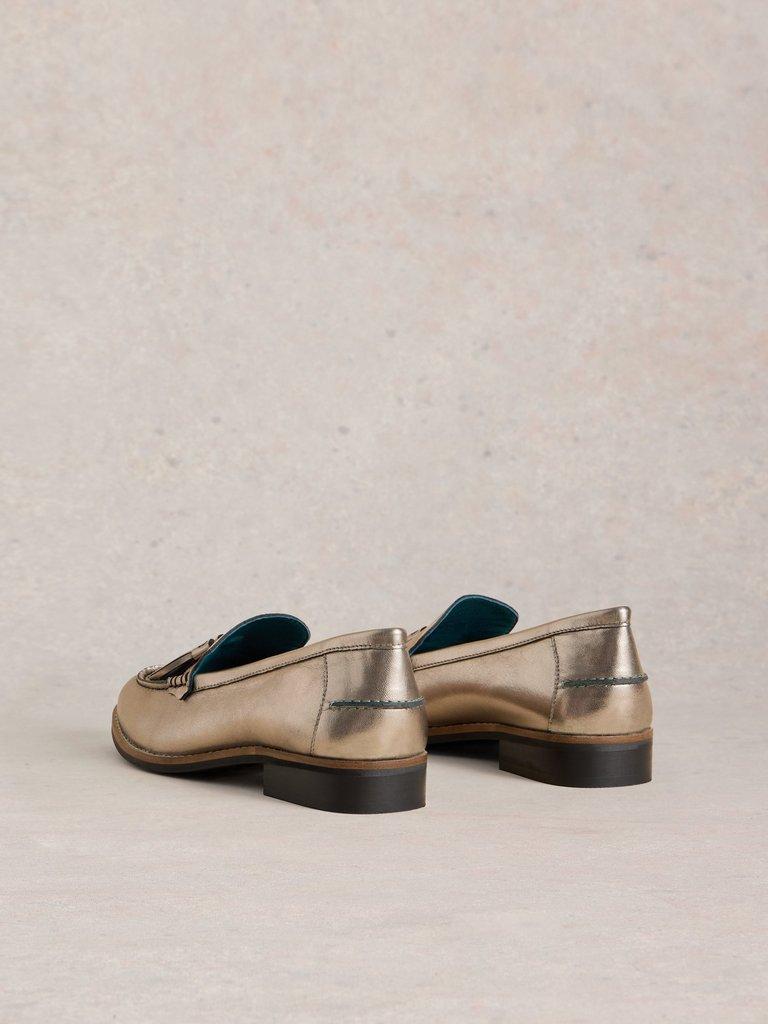 Elba Loafer in PEWTER MET - FLAT BACK