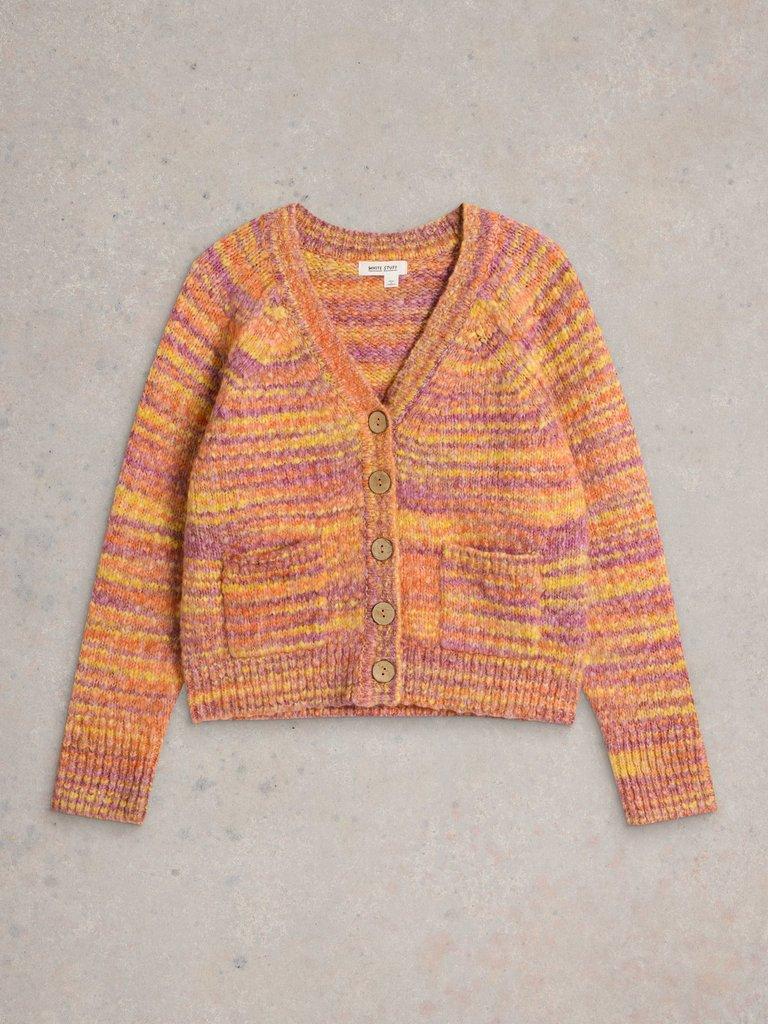 CINDY SPACE DYE CARDI in ORANGE MLT - FLAT FRONT