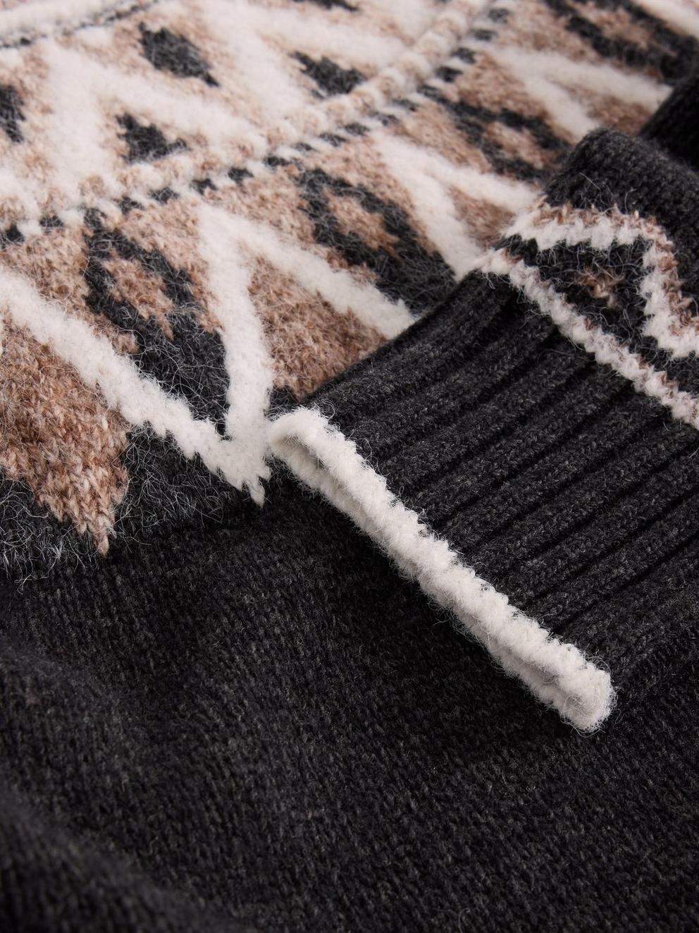 MONO FAIRISLE WOOL JUMPER in BLK MLT - FLAT DETAIL