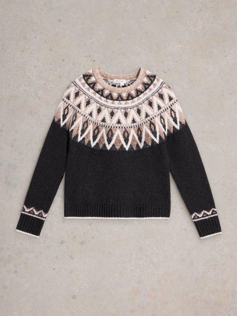 MONO FAIRISLE WOOL JUMPER in BLK MLT - FLAT FRONT