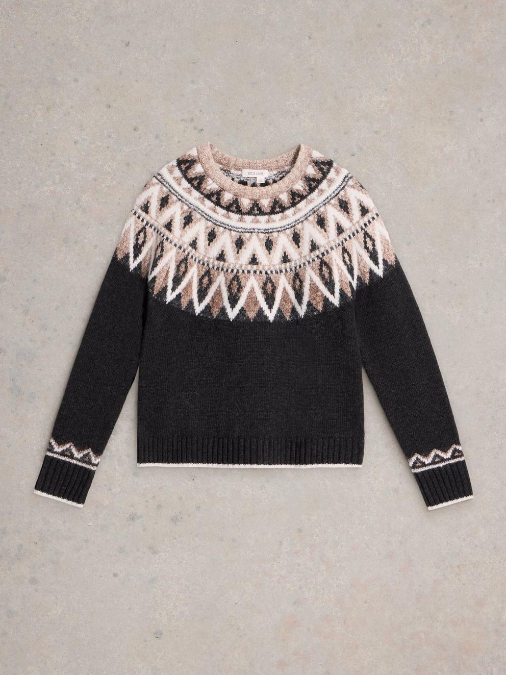 MONO FAIRISLE JUMPER in BLK MLT - FLAT FRONT