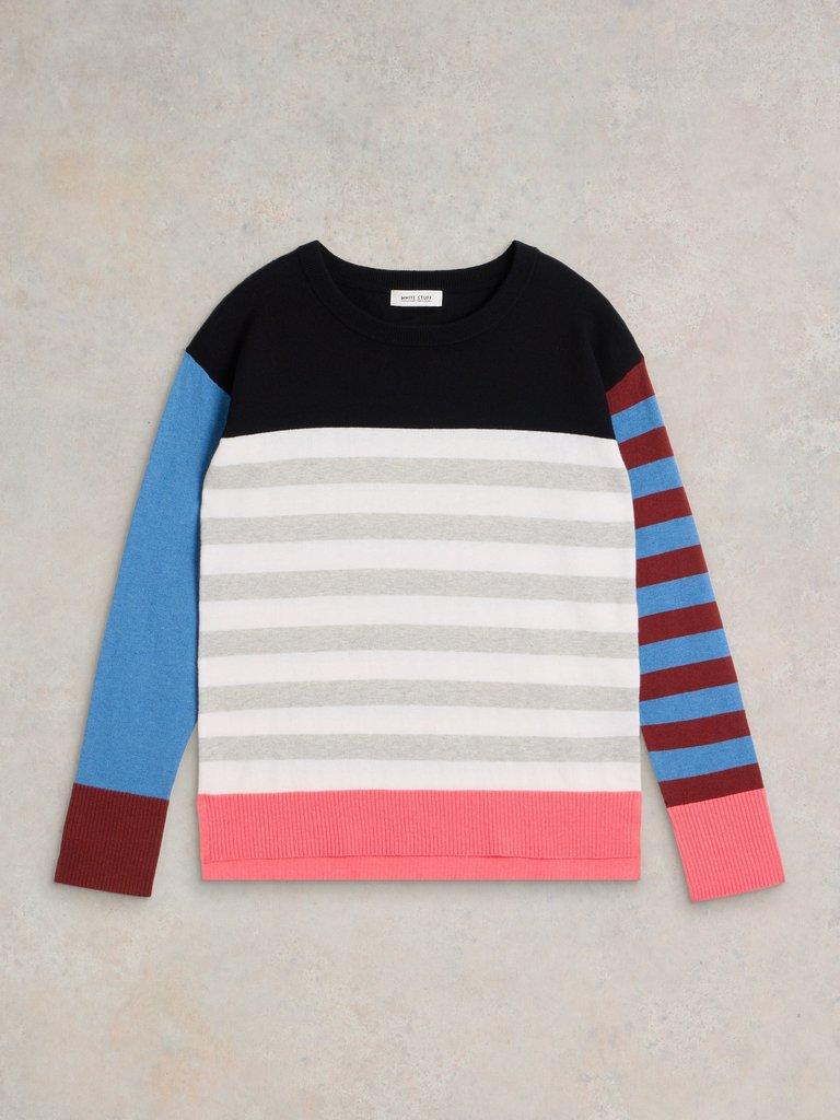 CITY STRIPE JUMPER in BLUE MLT - FLAT FRONT