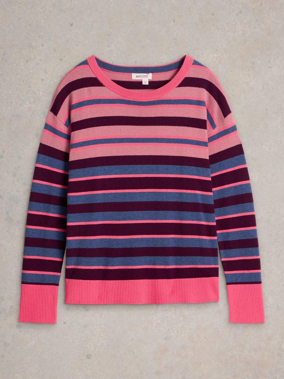 CITY STRIPE JUMPER in PINK MLT - FLAT FRONT