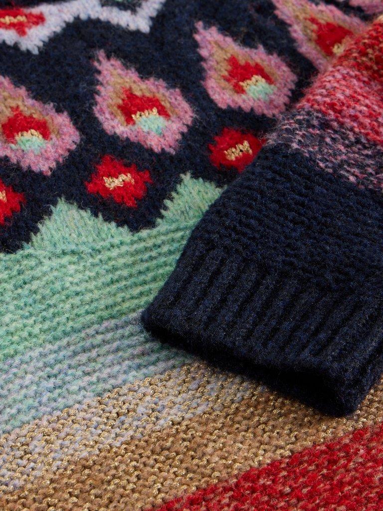 NEW YORK FAIRISLE JUMPER in RED MLT - FLAT DETAIL