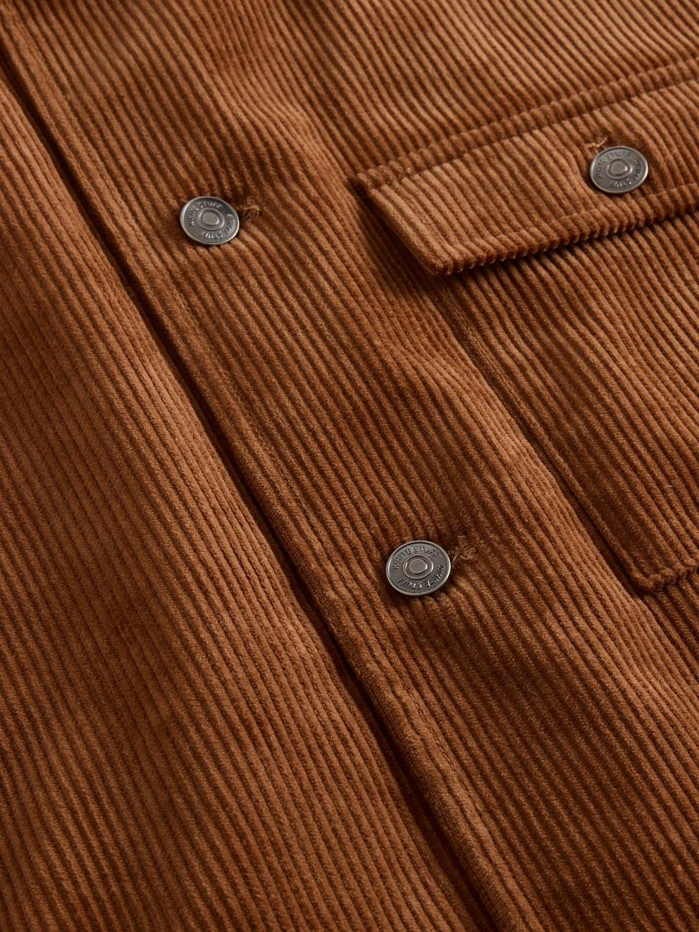 Cord Jacket in MID TAN - FLAT DETAIL