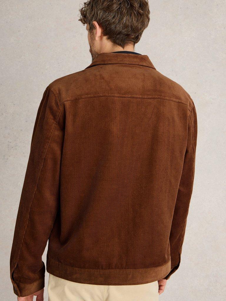 Cord Jacket in MID TAN - MODEL BACK