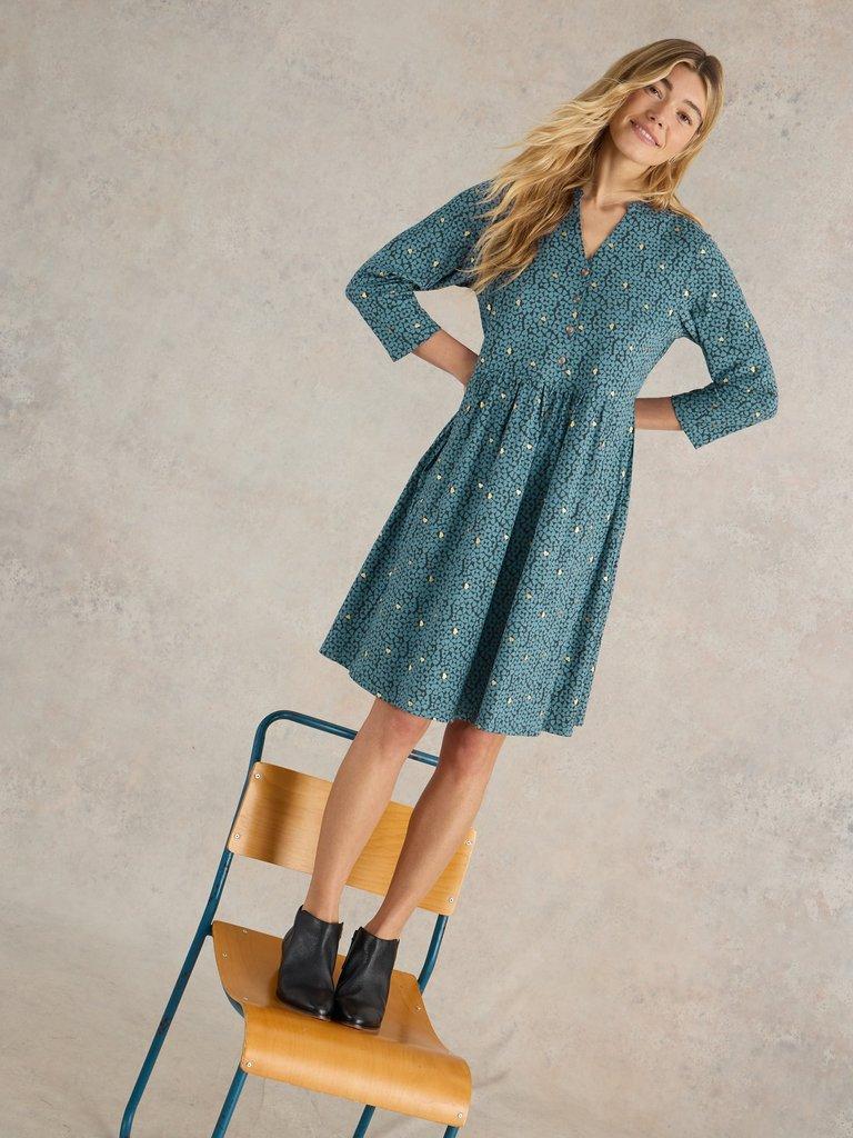 Nia Jersey Dress in TEAL PR - LIFESTYLE