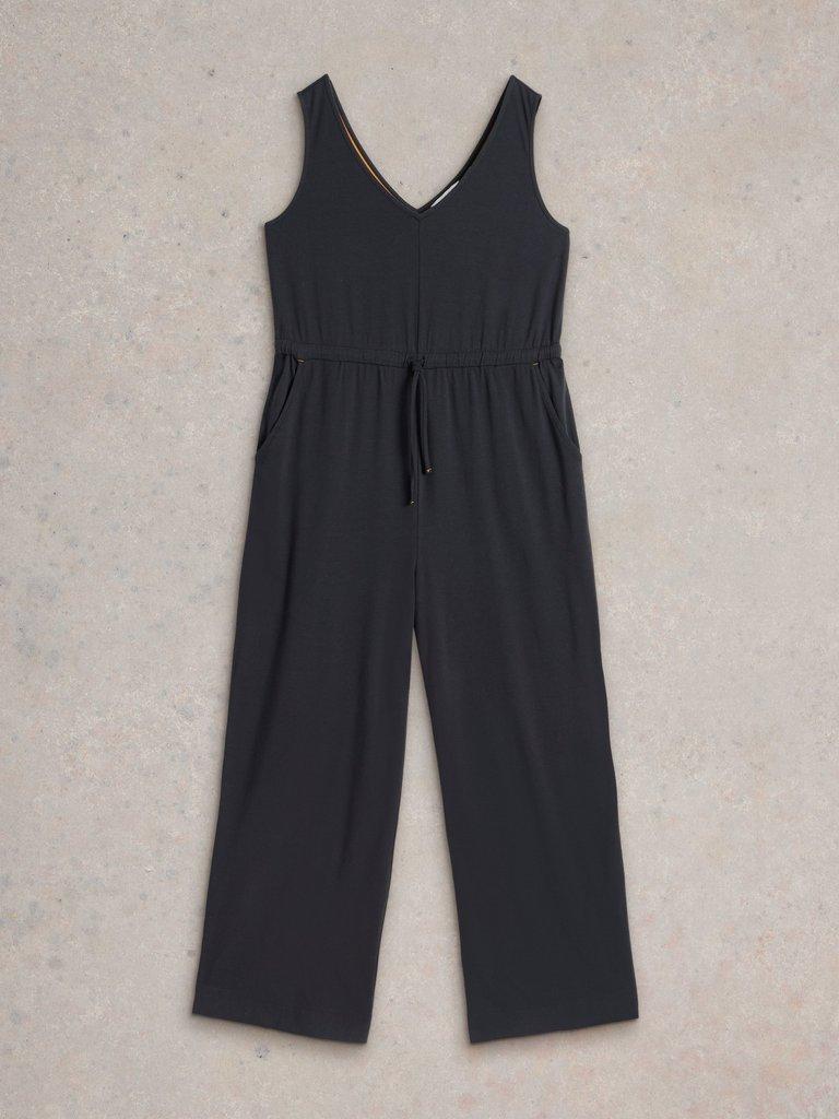 Jasmine Jersey Jumpsuit in CHARC GREY - FLAT FRONT