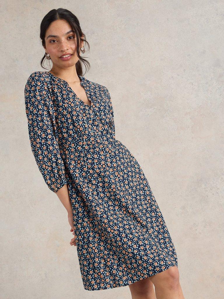 Frances Dress in NAVY PRINT | White Stuff