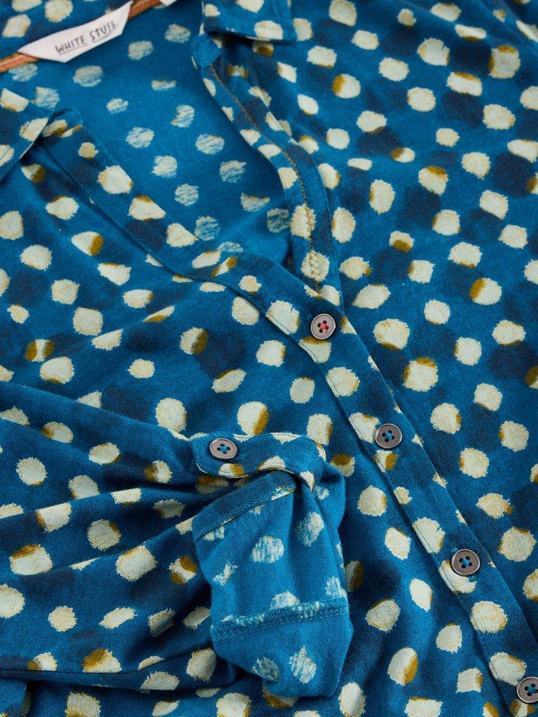 Annie Shirt Midi Dress in BLUE PR - FLAT DETAIL