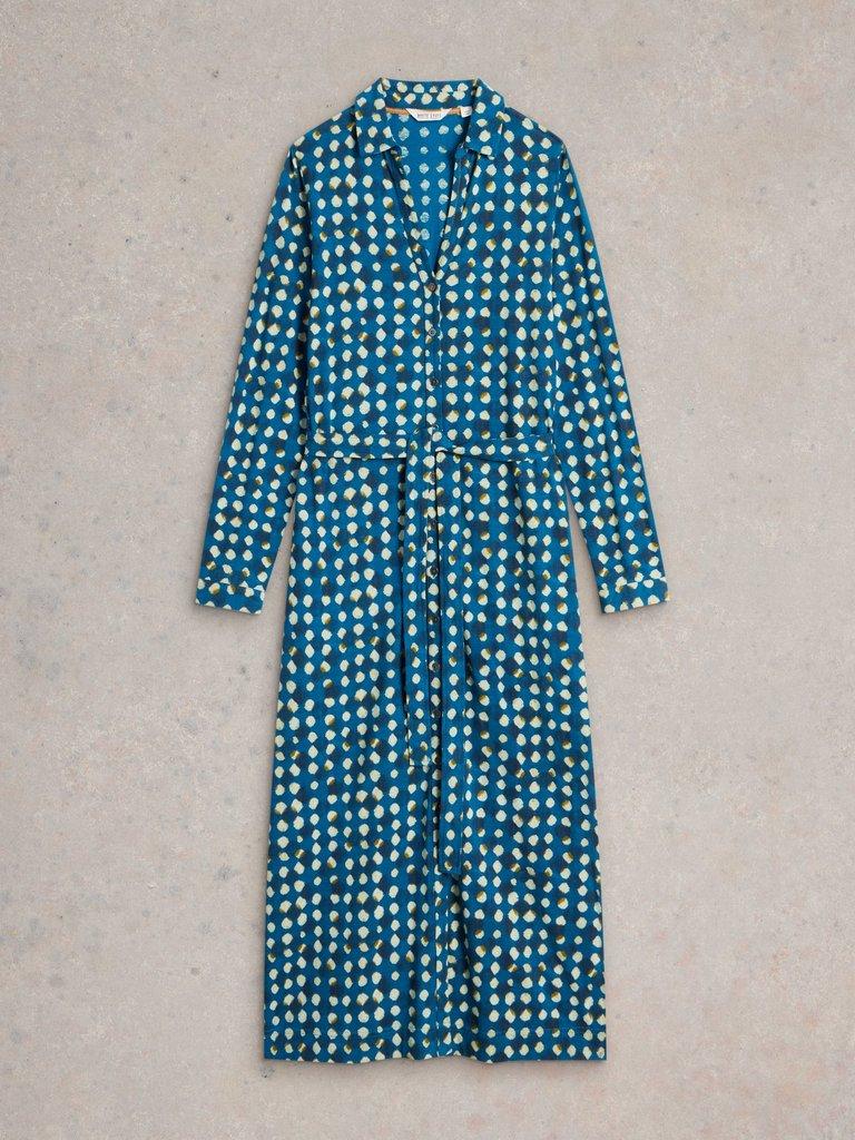 Annie Shirt Midi Dress in BLUE PR - FLAT FRONT