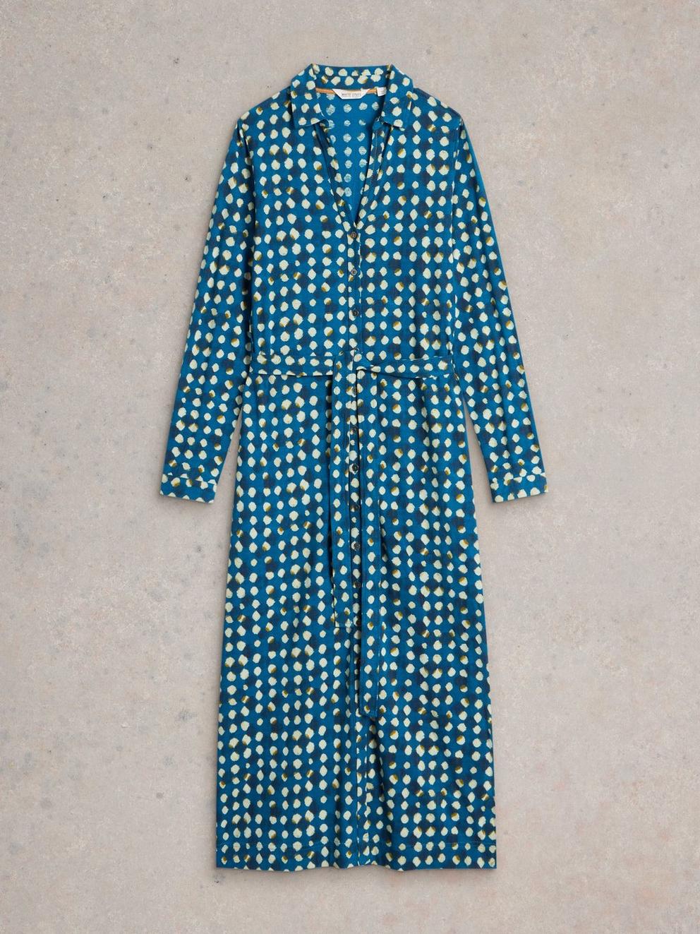Annie Shirt Midi Dress in BLUE PR - FLAT FRONT