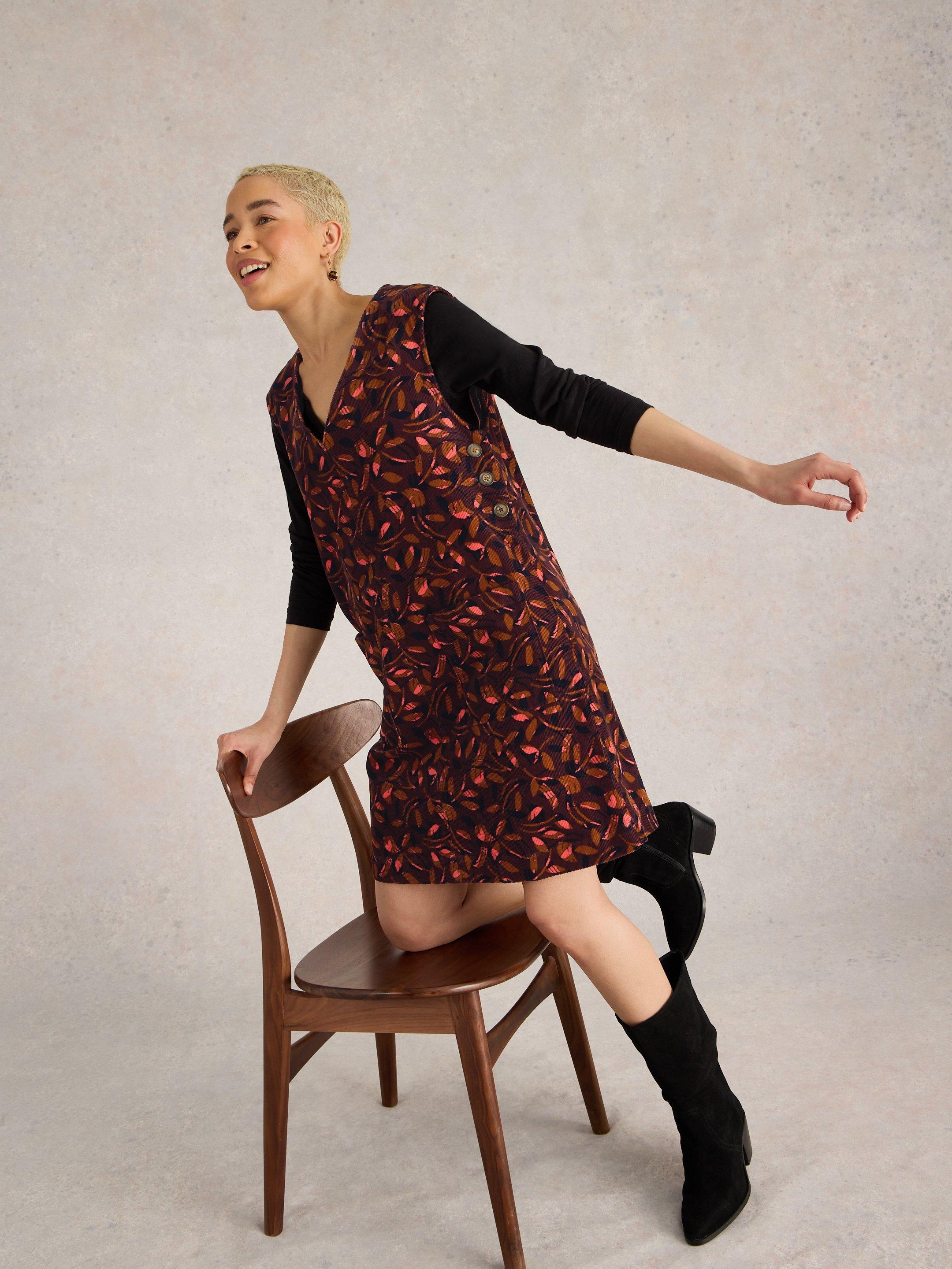 Plum pinafore dress best sale