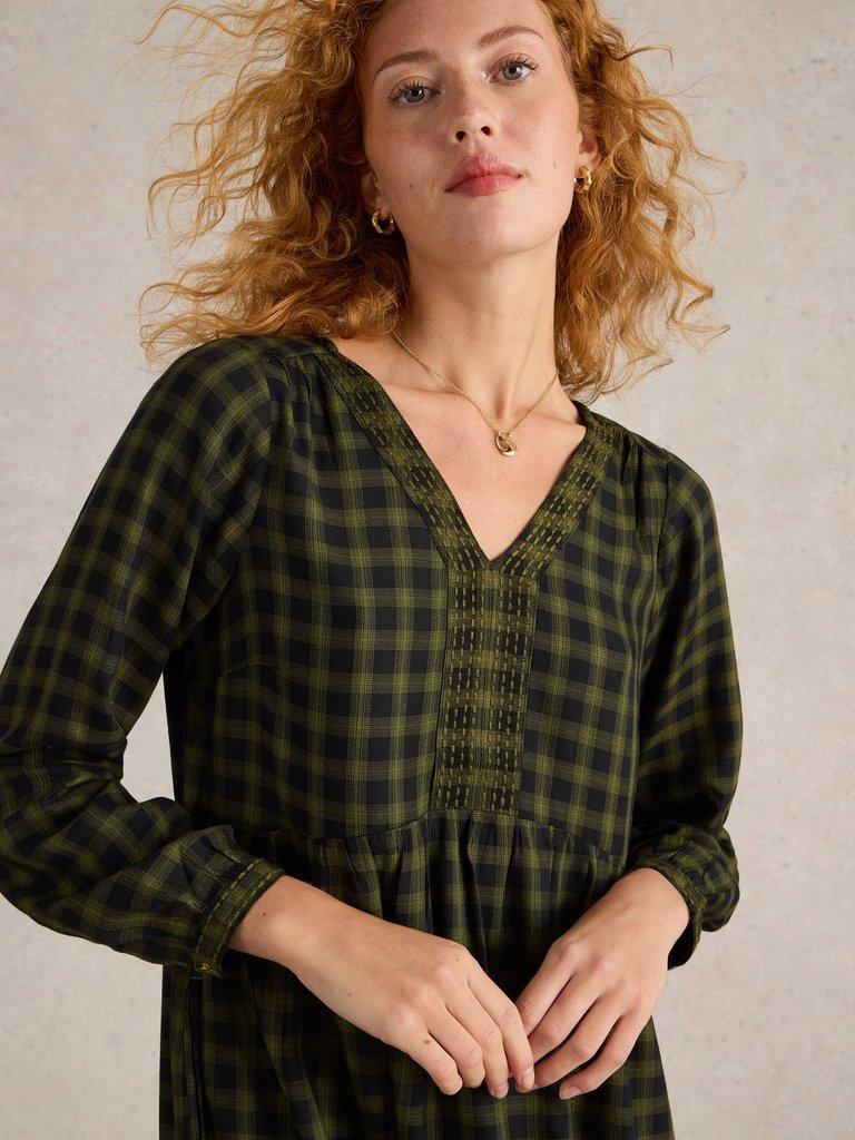 Penelope Dress in GREEN MLT - MODEL DETAIL