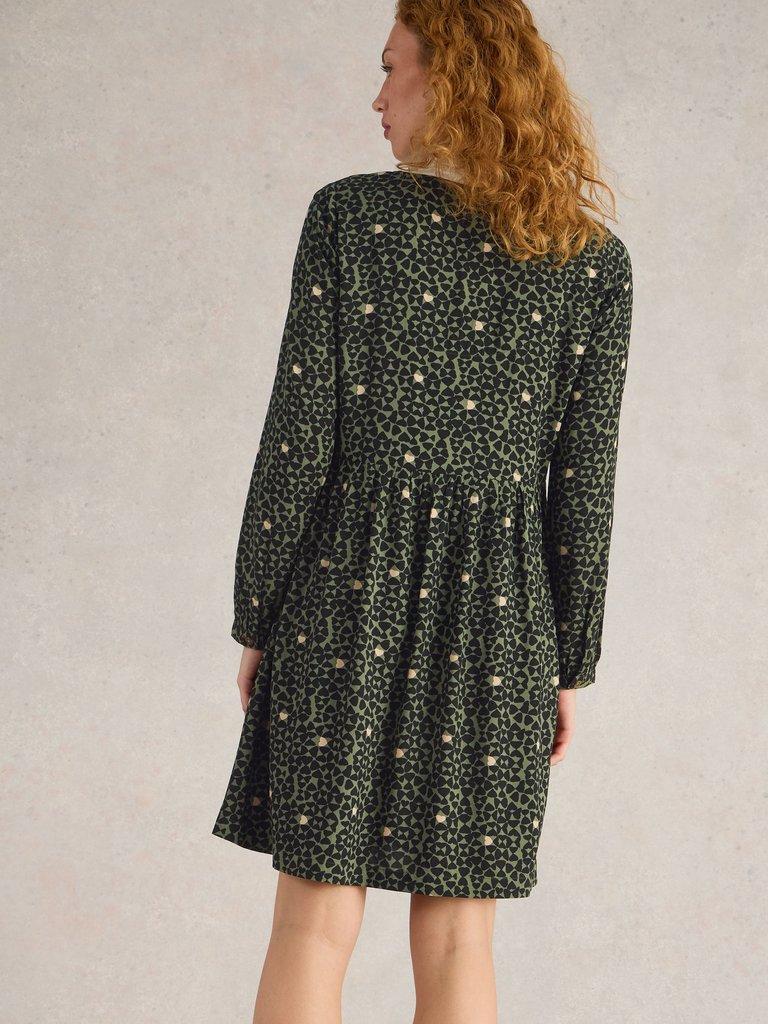 Penelope Dress in GREEN PR - MODEL BACK