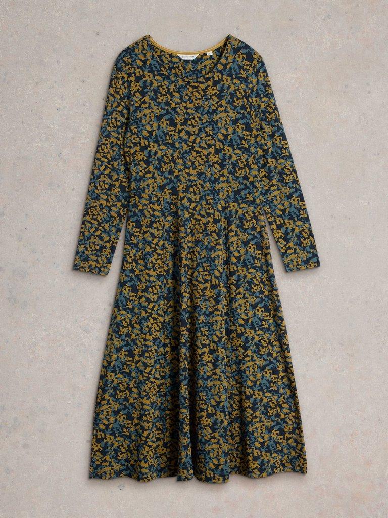 Madeline Jersey Midi Dress in NAVY PR - FLAT FRONT
