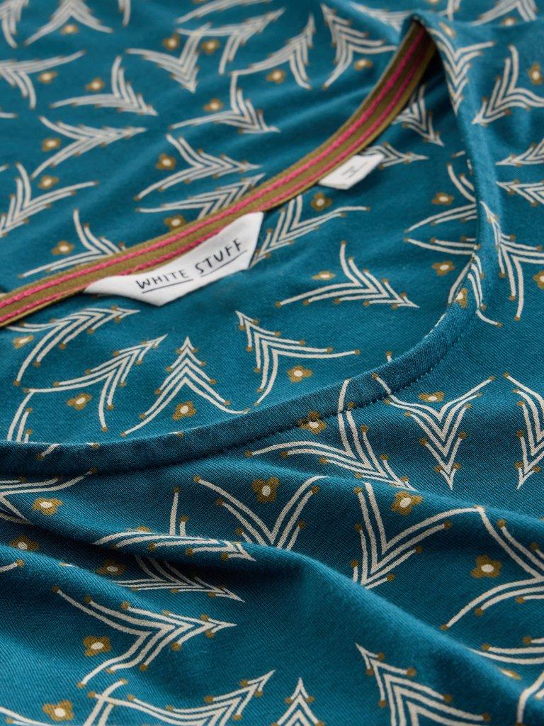 Madeline Jersey Midi Dress in TEAL MLT - FLAT DETAIL