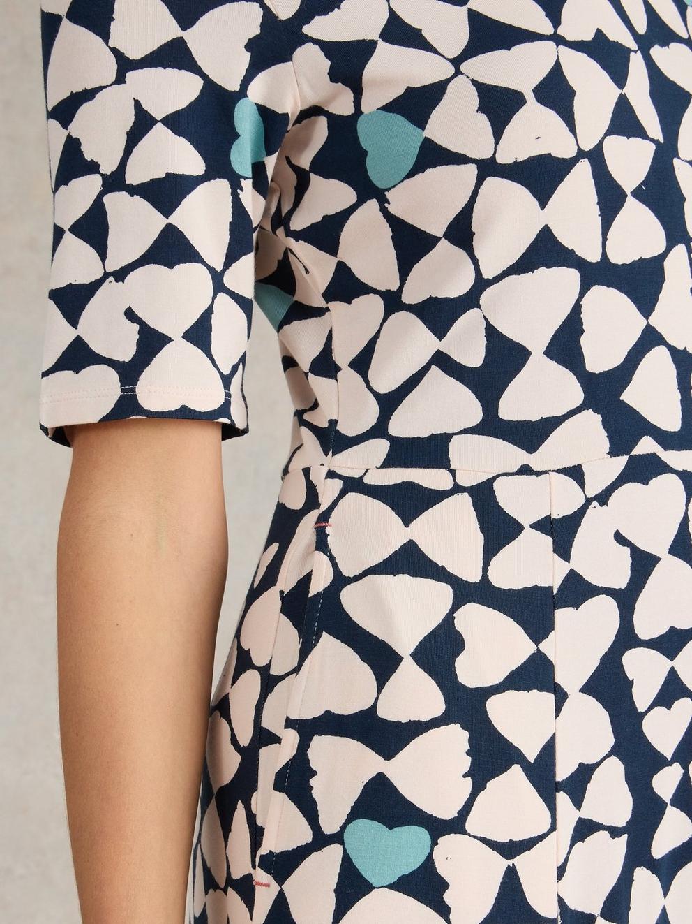 Madeline Midi Jersey Dress in NAVY PR - MODEL DETAIL