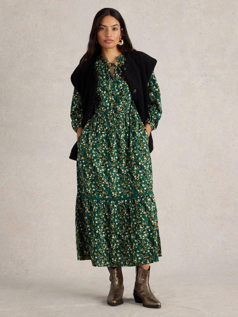 Lotus Maxi Dress in GREEN PR - MODEL FRONT