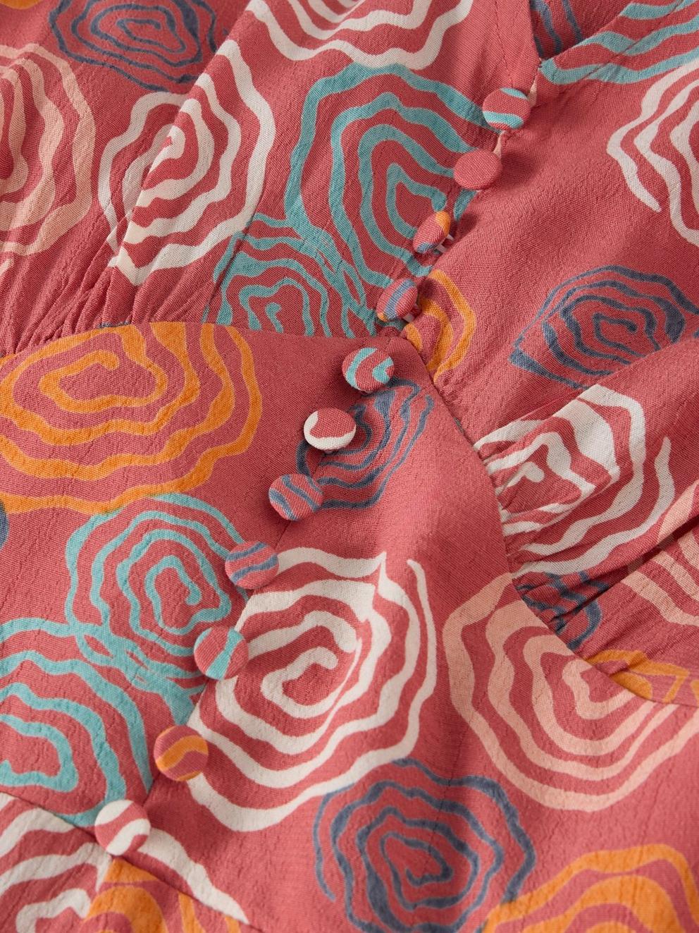 Hazel Bias Cut Dress in PINK PR - FLAT DETAIL