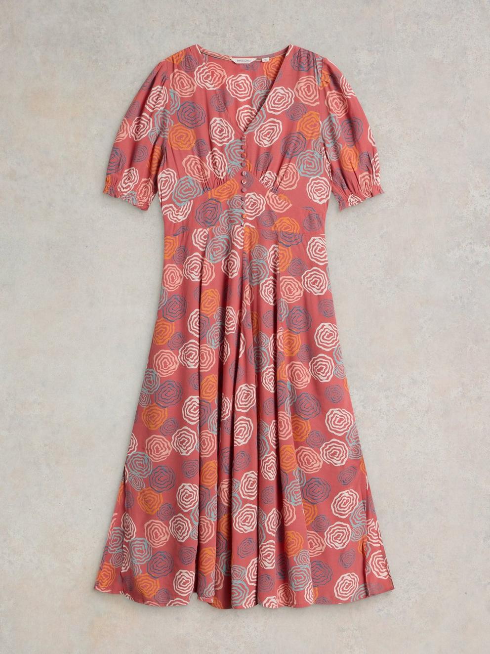 Hazel Bias Cut Dress in PINK PR - FLAT FRONT