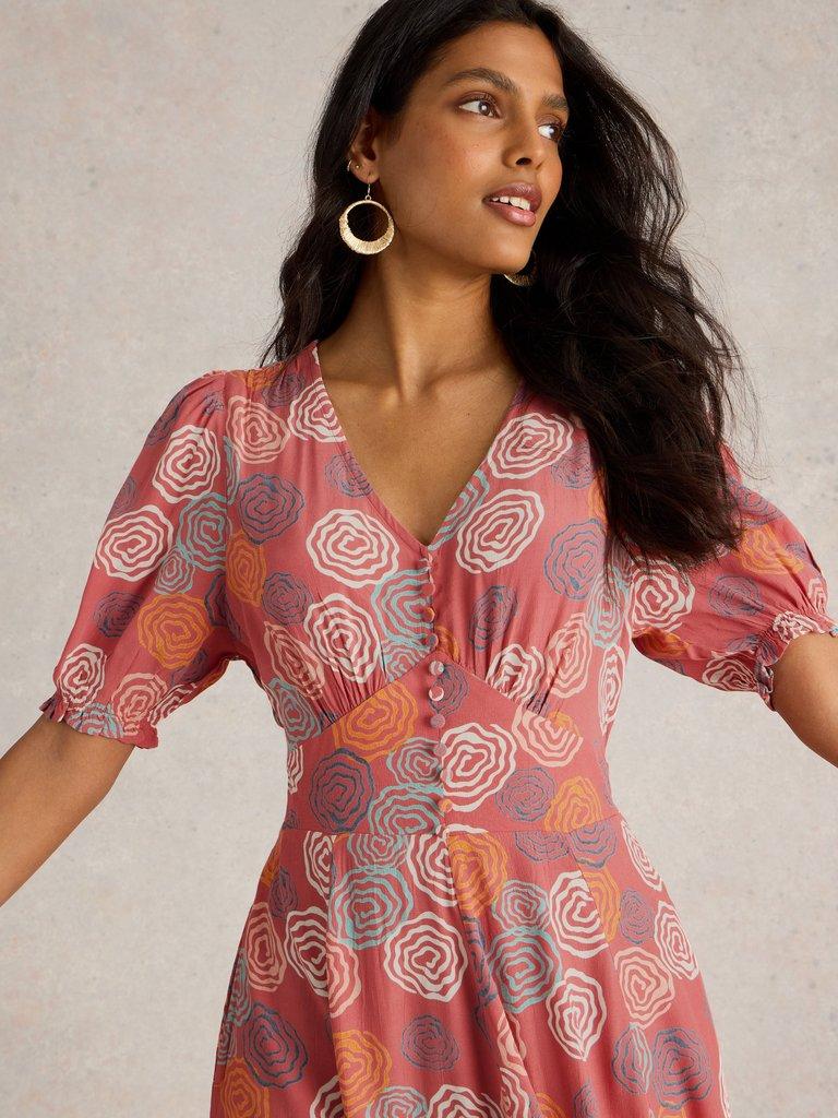 Hazel Bias Cut Dress in PINK PR - MODEL DETAIL