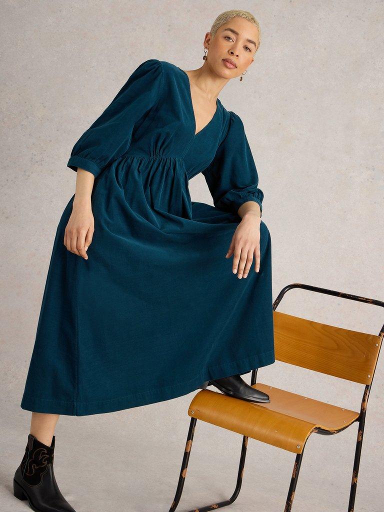 Lucy Cord Dress in DK TEAL - LIFESTYLE