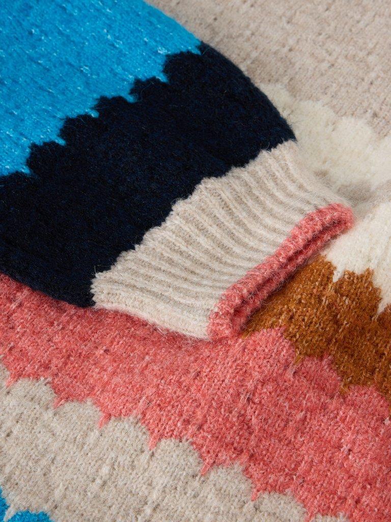 SHELLY COLOUR BLOCK JUMPER in NAT MLT - FLAT DETAIL