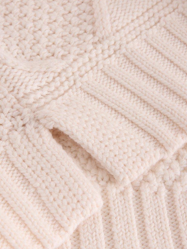 PATCHWORK CABLE JUMPER in LGT NAT - FLAT DETAIL