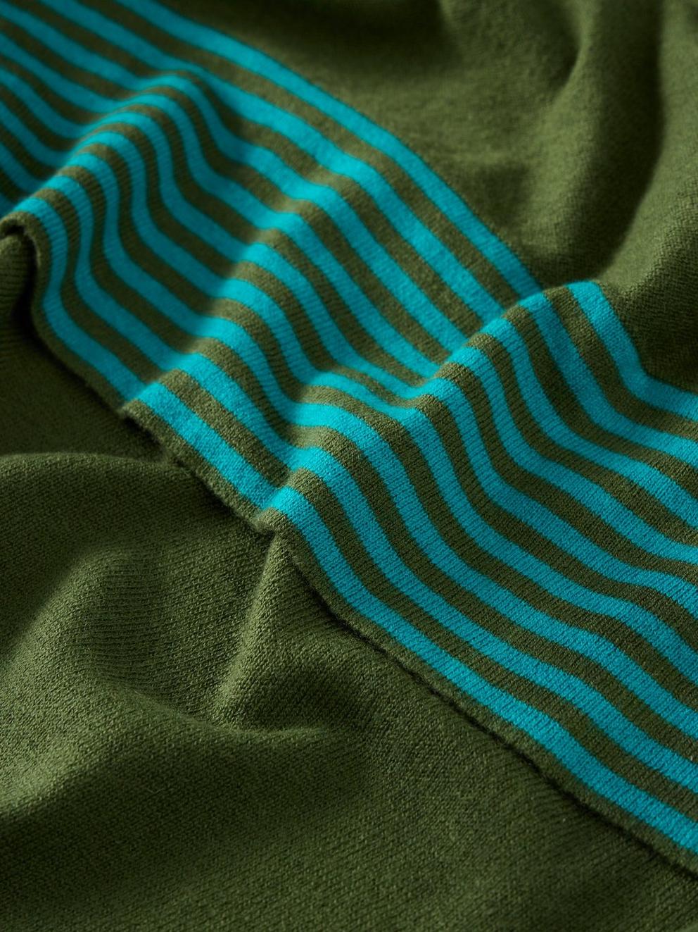 LAURA LONGLINE LONG SLEEVE CARDI in KHAKI GRN - FLAT DETAIL