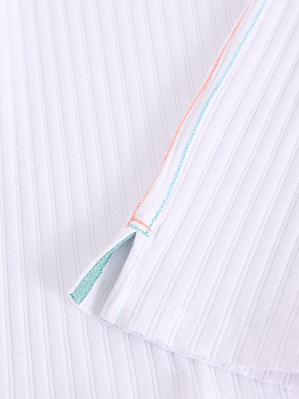 SYDNEY RIB BOAT NECK  in BRIL WHITE - FLAT DETAIL