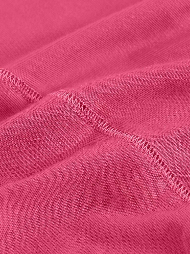 CAMILLE HIGH NECK TEE in BRT PINK - FLAT DETAIL