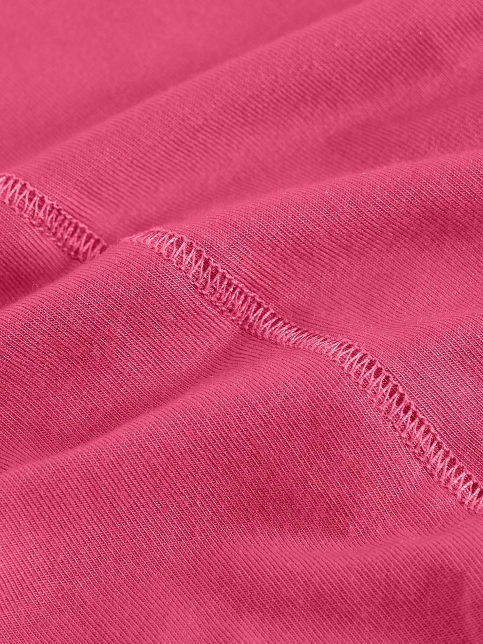 CAMILLE HIGH NECK TEE in BRT PINK - FLAT DETAIL