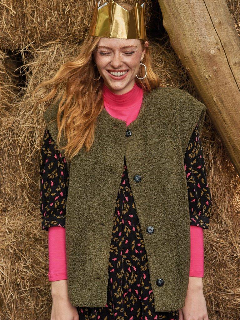 CAMILLE HIGH NECK TEE in BRT PINK - MIXED