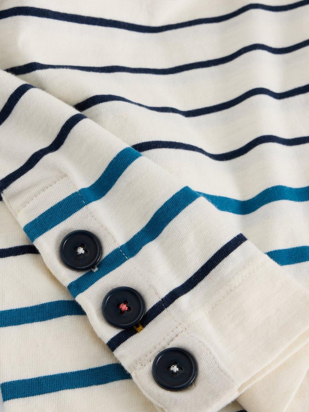 WILLOW STRIPE LS TOP in WHITE MLT - FLAT DETAIL