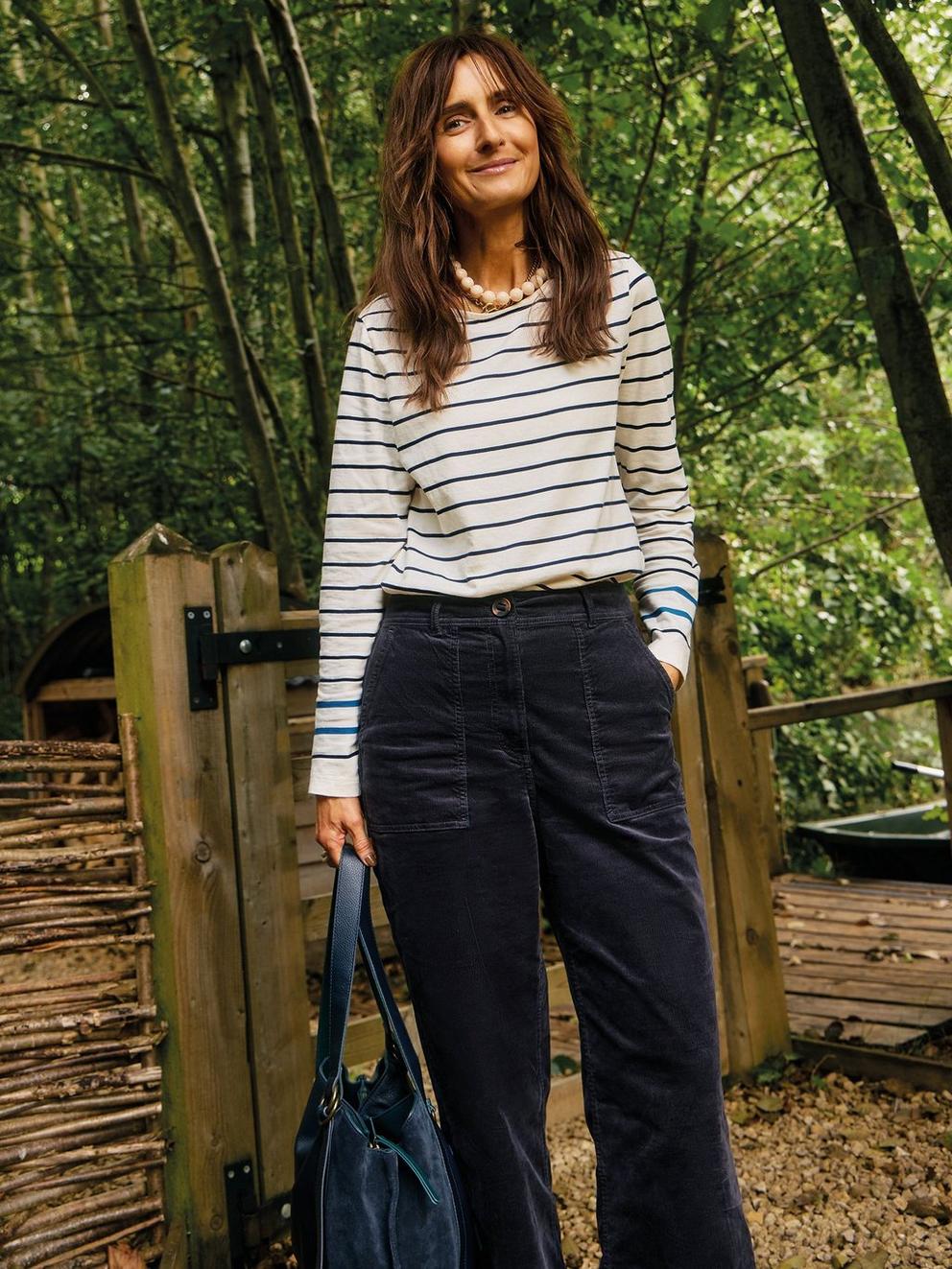 WILLOW STRIPE LS TOP in WHITE MLT - MIXED