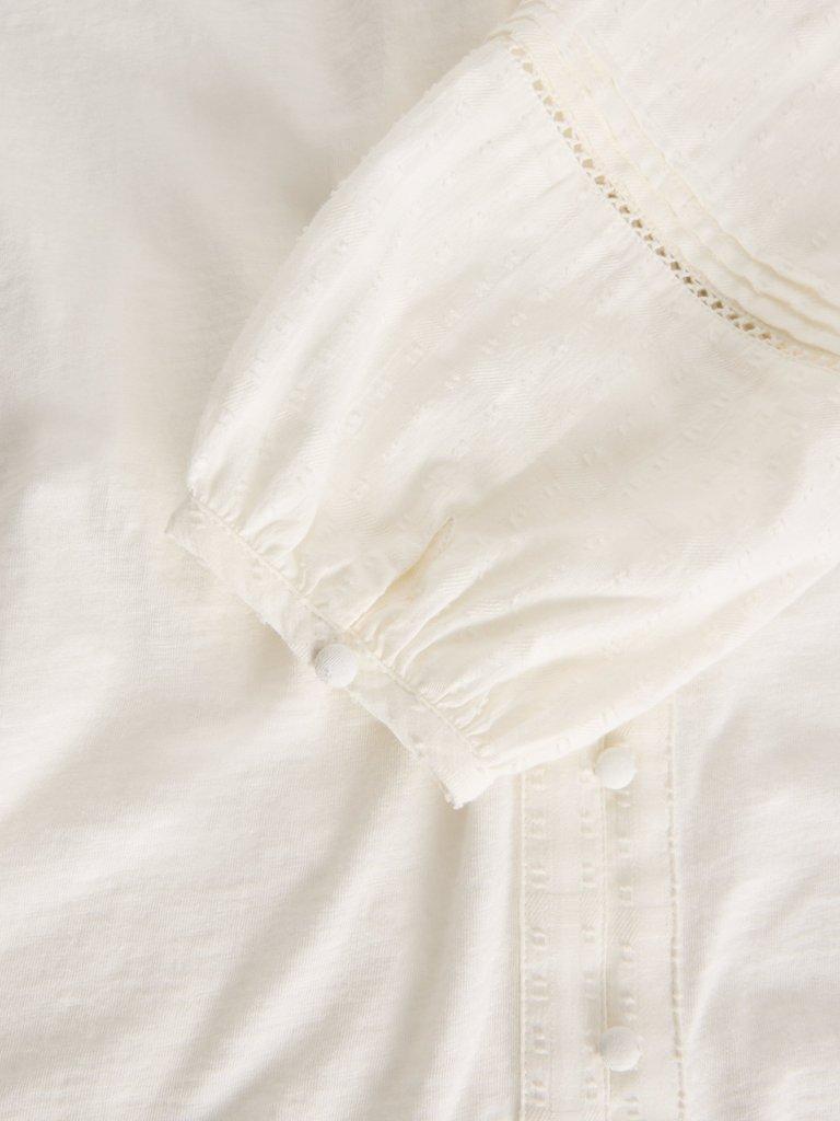 BLOSSOM BUTTON NECK BOHO TOP in NATURAL WHITE | White Stuff