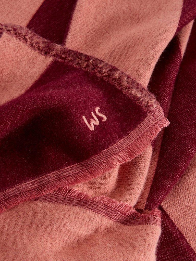 Selma Midweight Cotton Scarf in PINK MLT - FLAT DETAIL