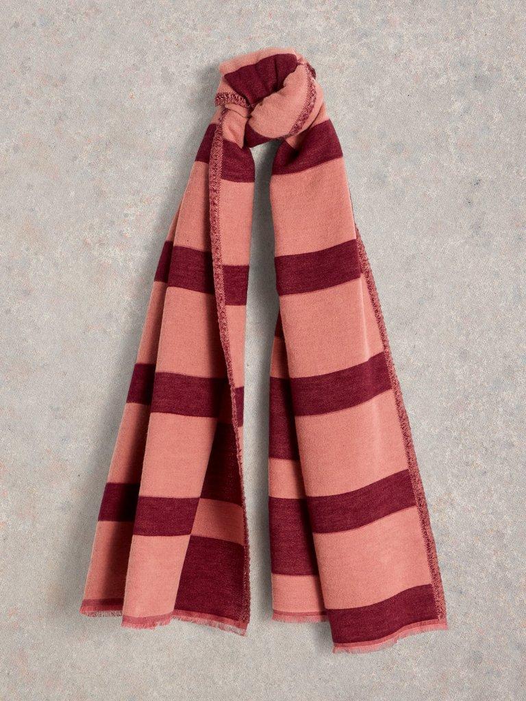 Selma Midweight Cotton Scarf in PINK MLT - FLAT FRONT