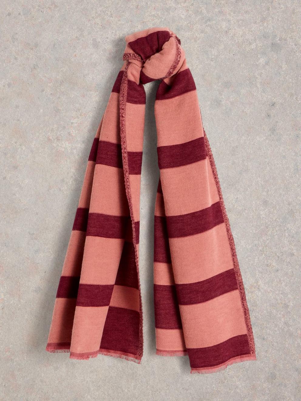 Selma Midweight Cotton Scarf in PINK MLT - FLAT FRONT