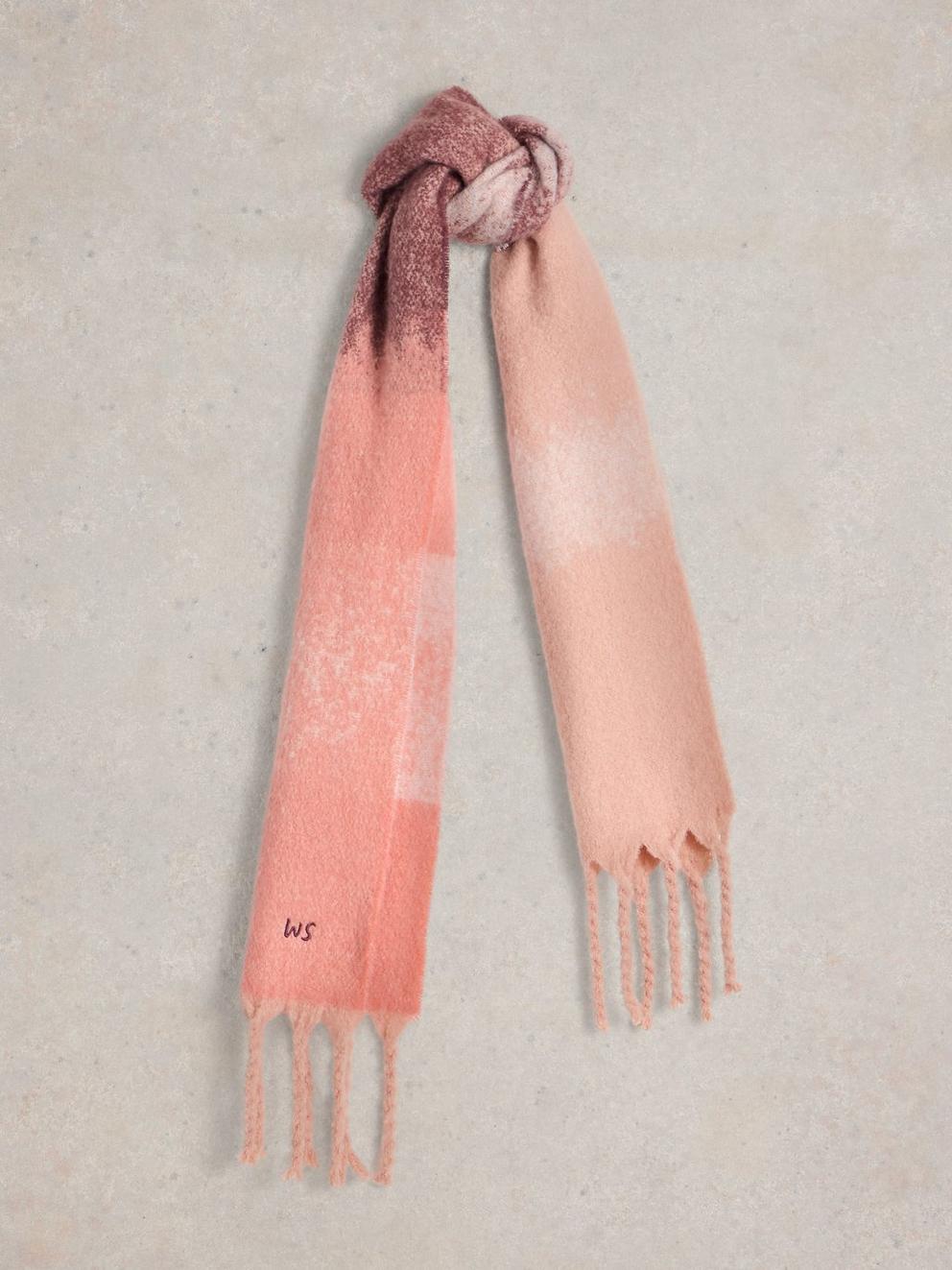 Shelly Skinny Scarf in PINK MLT - FLAT FRONT