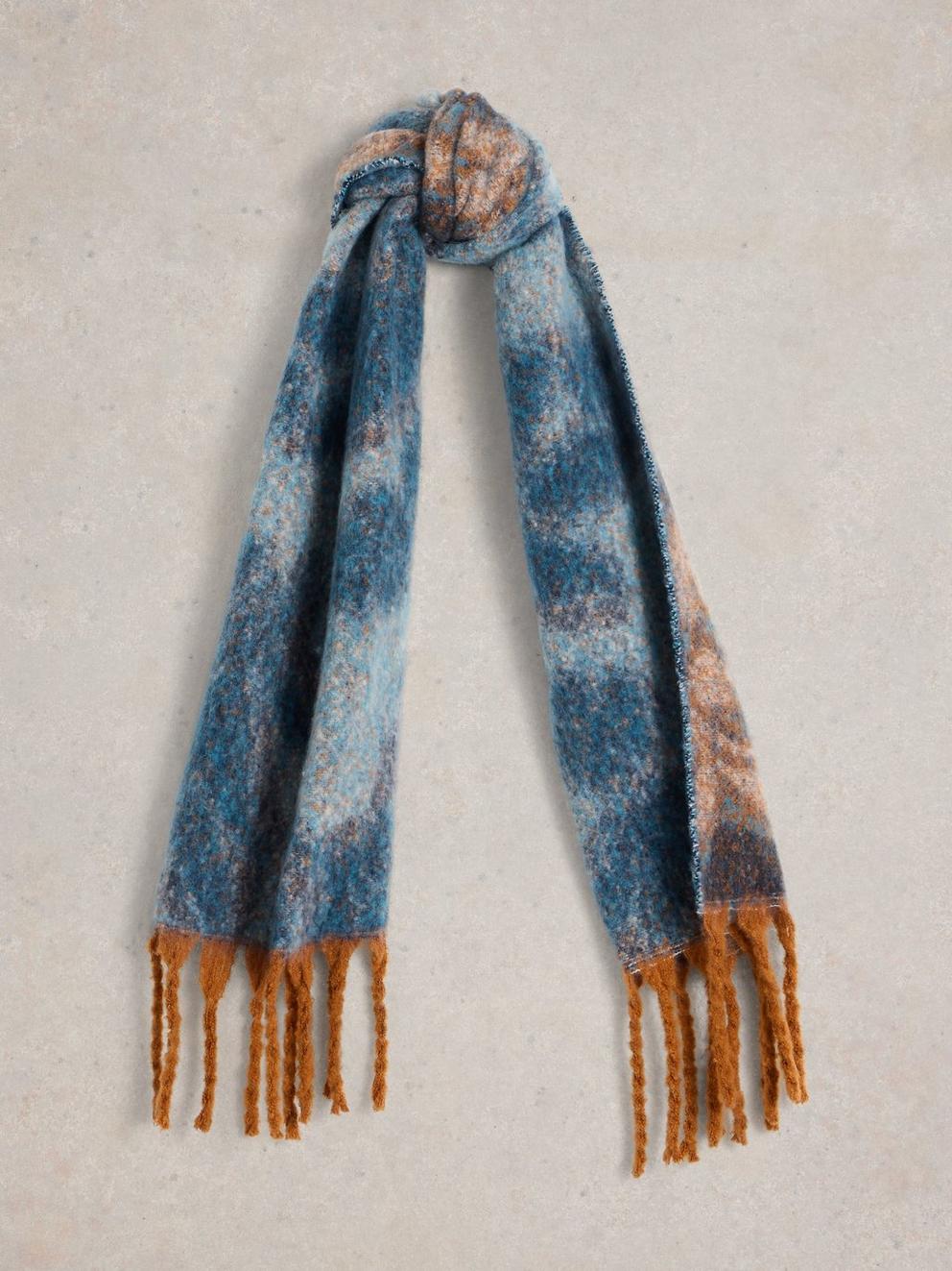 Shelly Brushed Scarf in BLUE PR - FLAT FRONT