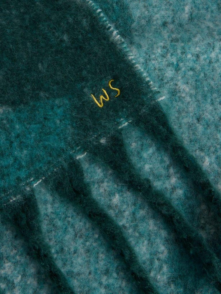 Shelly Brushed Scarf in TEAL MLT - FLAT DETAIL