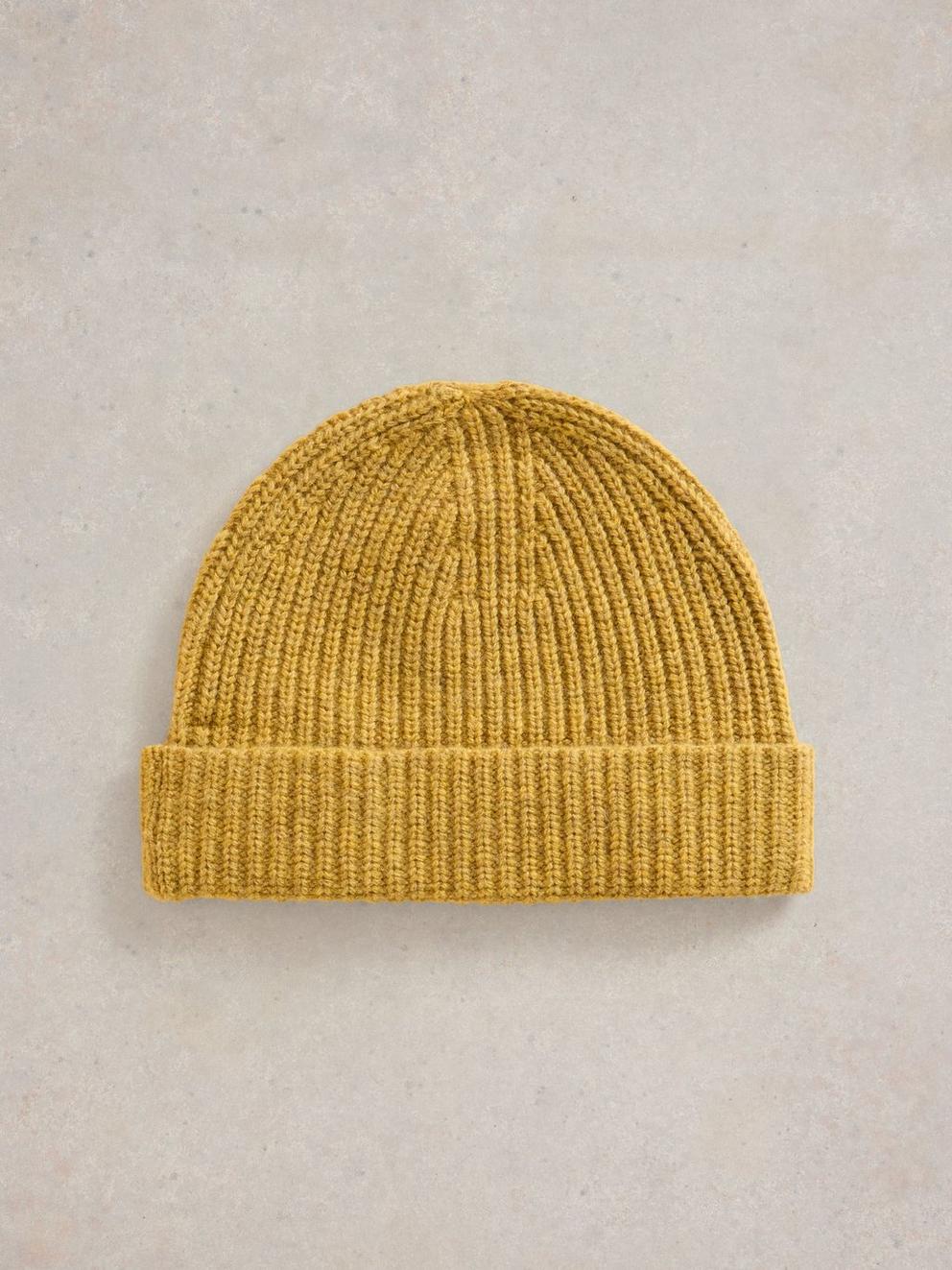 Albie Rib Knit Beanie in DK CHART - FLAT DETAIL