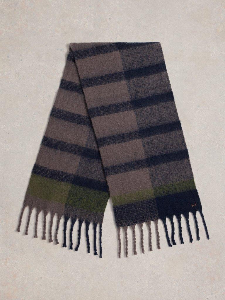 Benny Brushed Scarf in GREY MLT - FLAT BACK