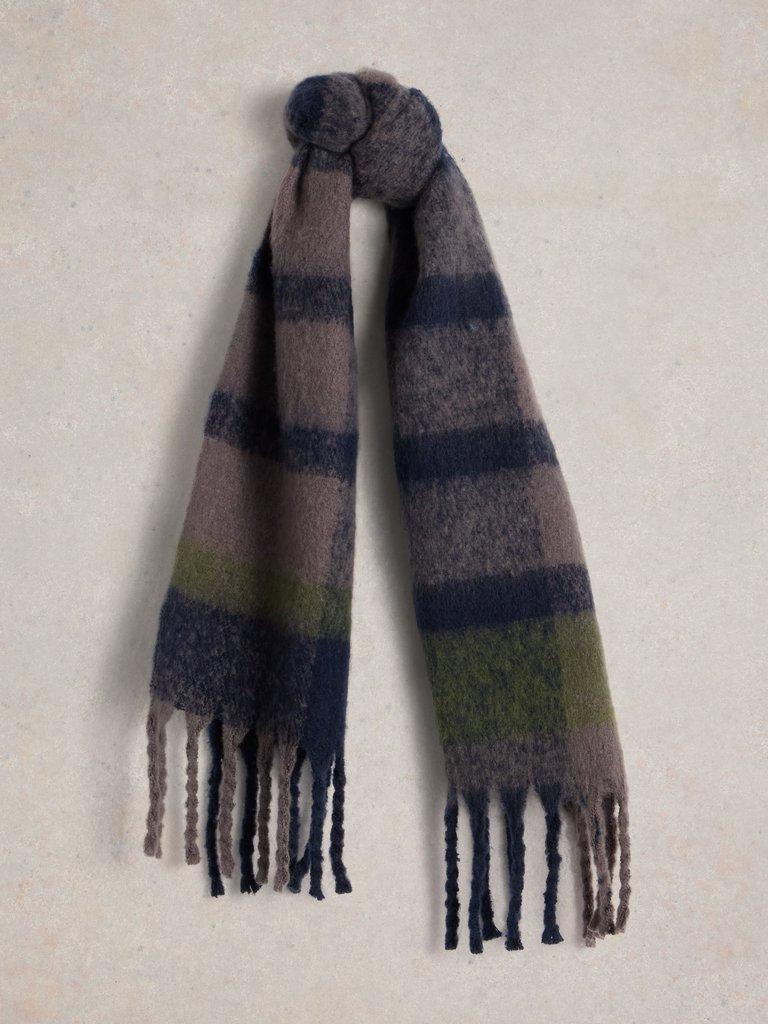 Benny Brushed Scarf in GREY MLT - FLAT FRONT