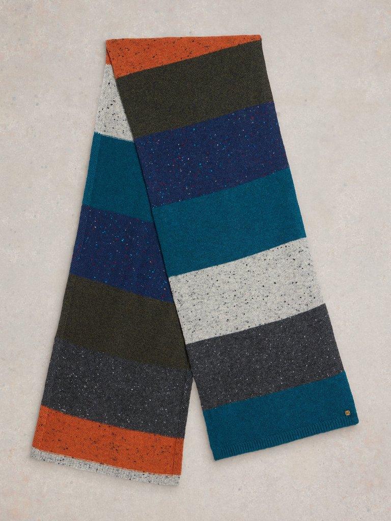 Albie Knit Scarf in GREY MLT - FLAT BACK